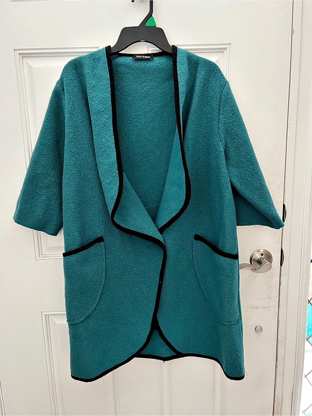 Eva Tralala Veste Rizeli Teal Open Front Jacket Small - Picture 1 of 8